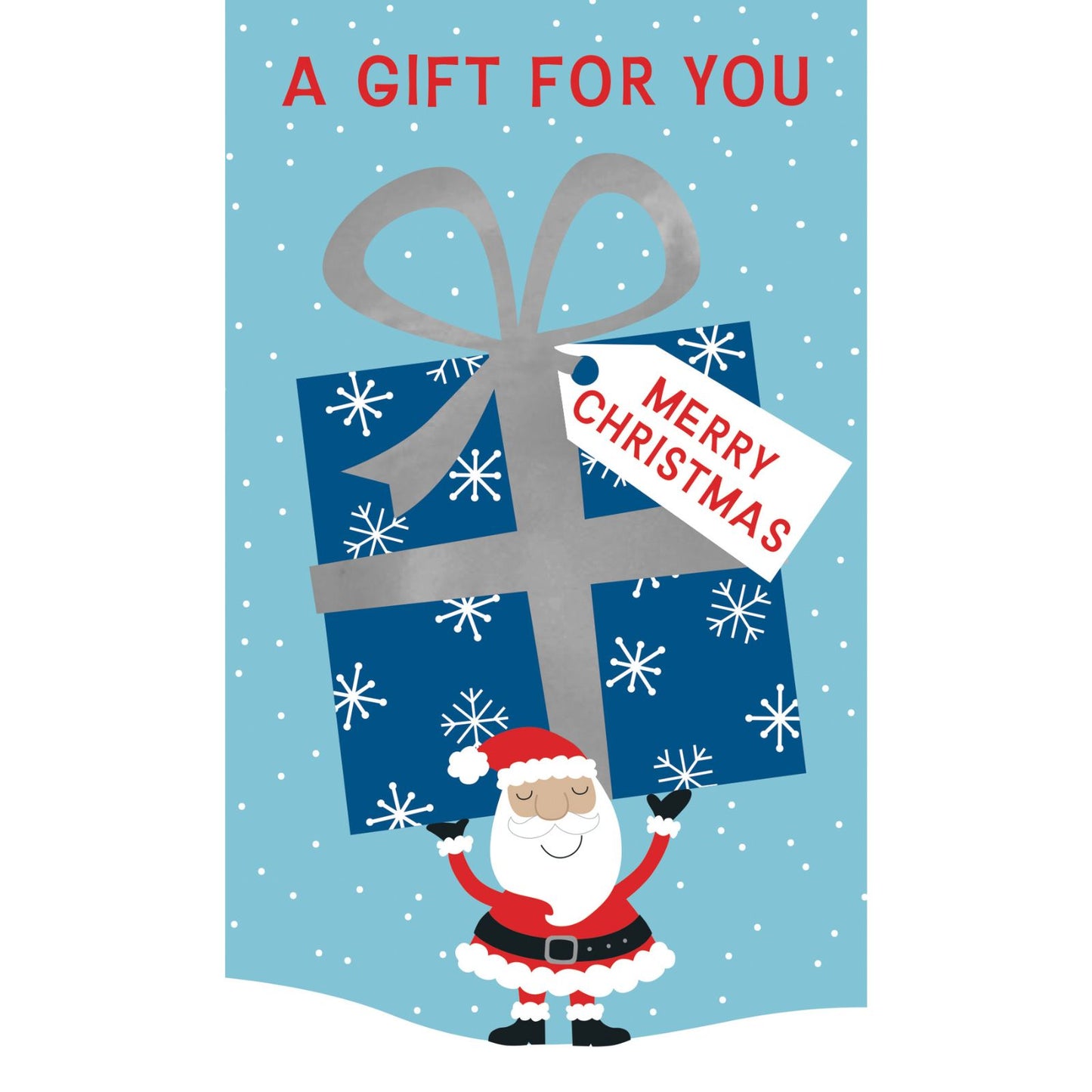 Money Wallet Christmas Card A Gift For You Cute Santa Holding Present Gift Card