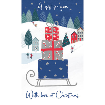 Money Wallet Christmas Card A Gift For You With Love Festive Sleigh Gift Card