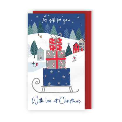 Money Wallet Christmas Card A Gift For You With Love Festive Sleigh Gift Card