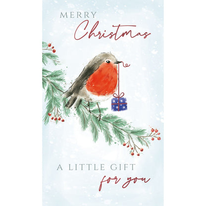 Money Wallet Christmas Card A Little Gift For You Festive Robin Gift Card