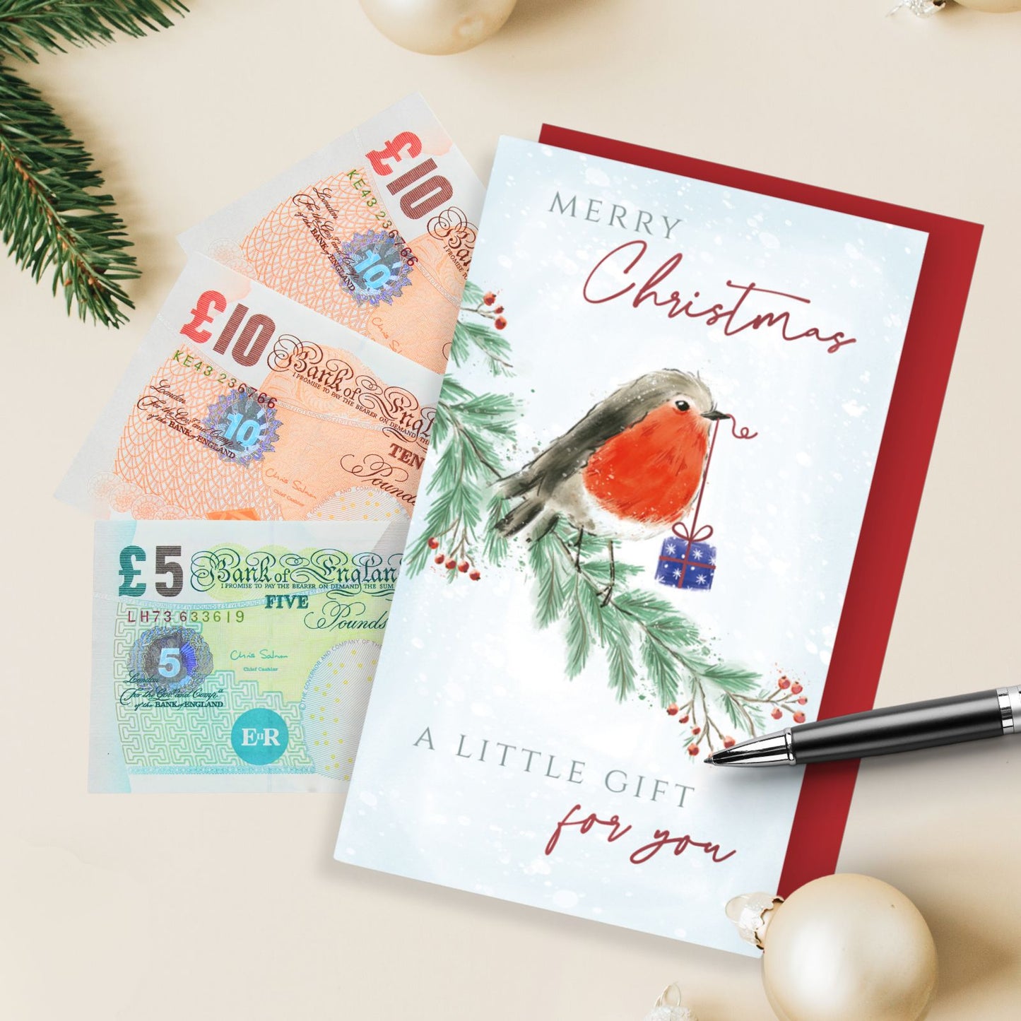 Money Wallet Christmas Card A Little Gift For You Festive Robin Gift Card