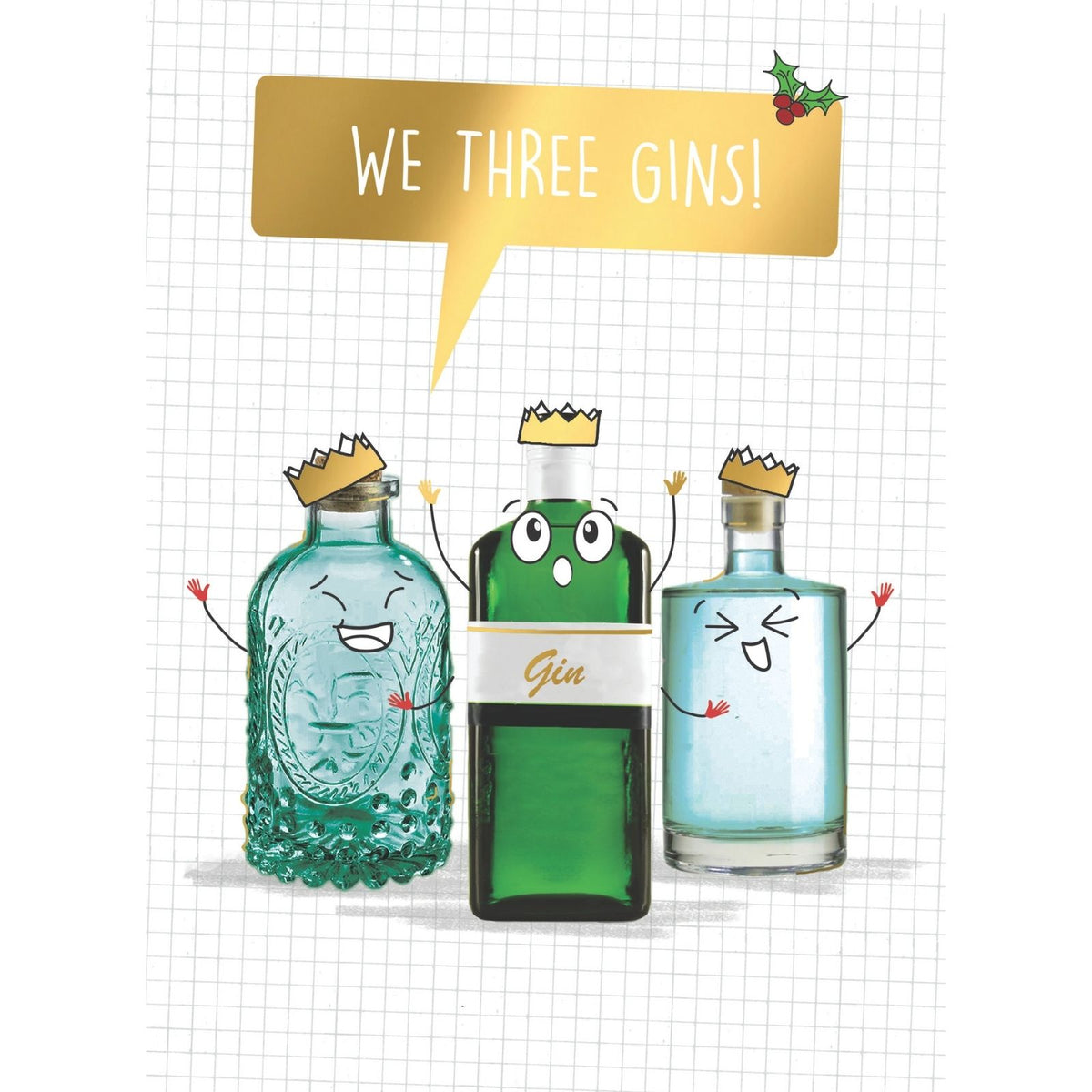 Quitting Hollywood Christmas Card We Three Gins! Funny Card
