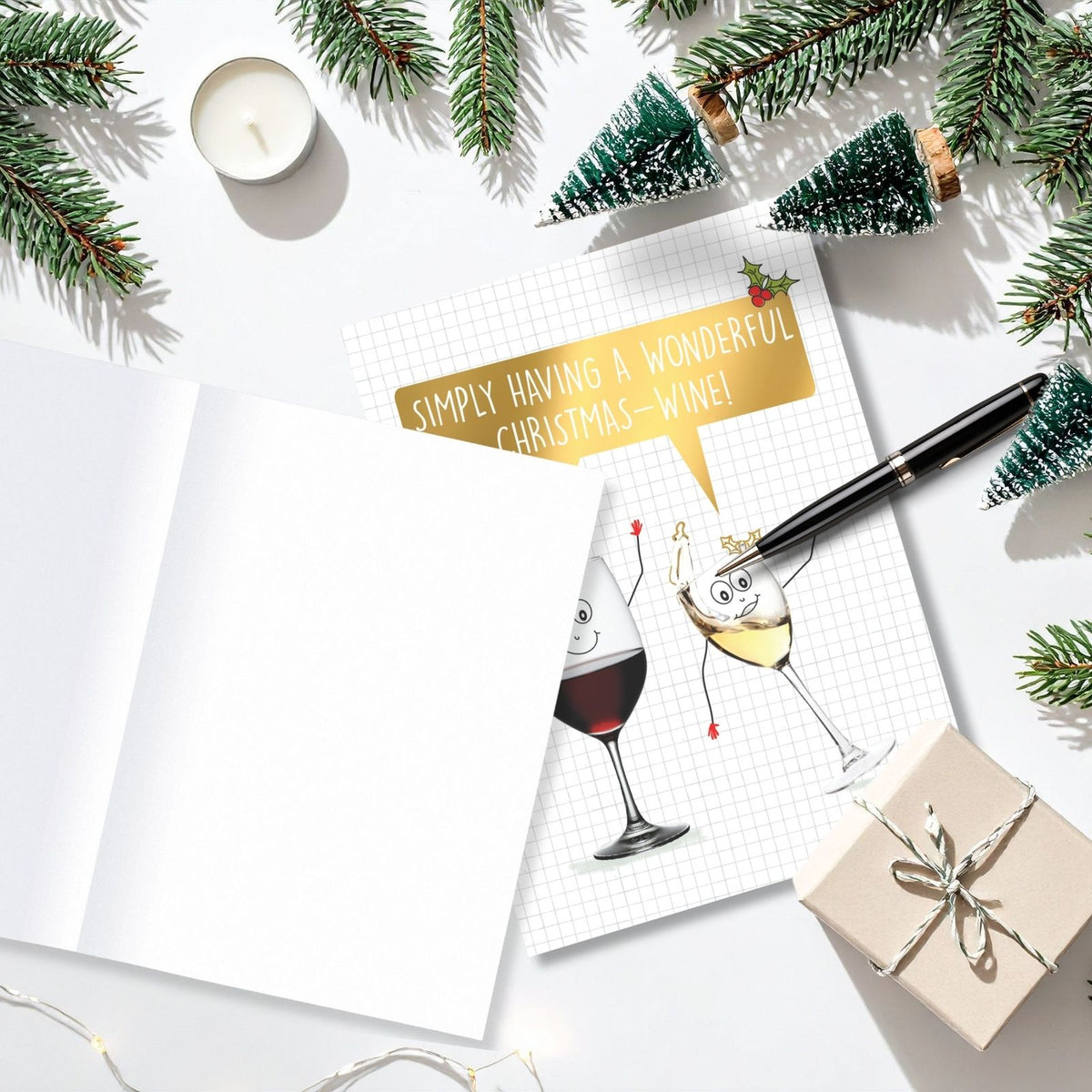 Quitting Hollywood Christmas Card Wonderful Christmas Wine Funny Card