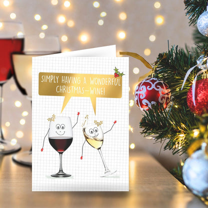 Quitting Hollywood Christmas Card Wonderful Christmas Wine Funny Card