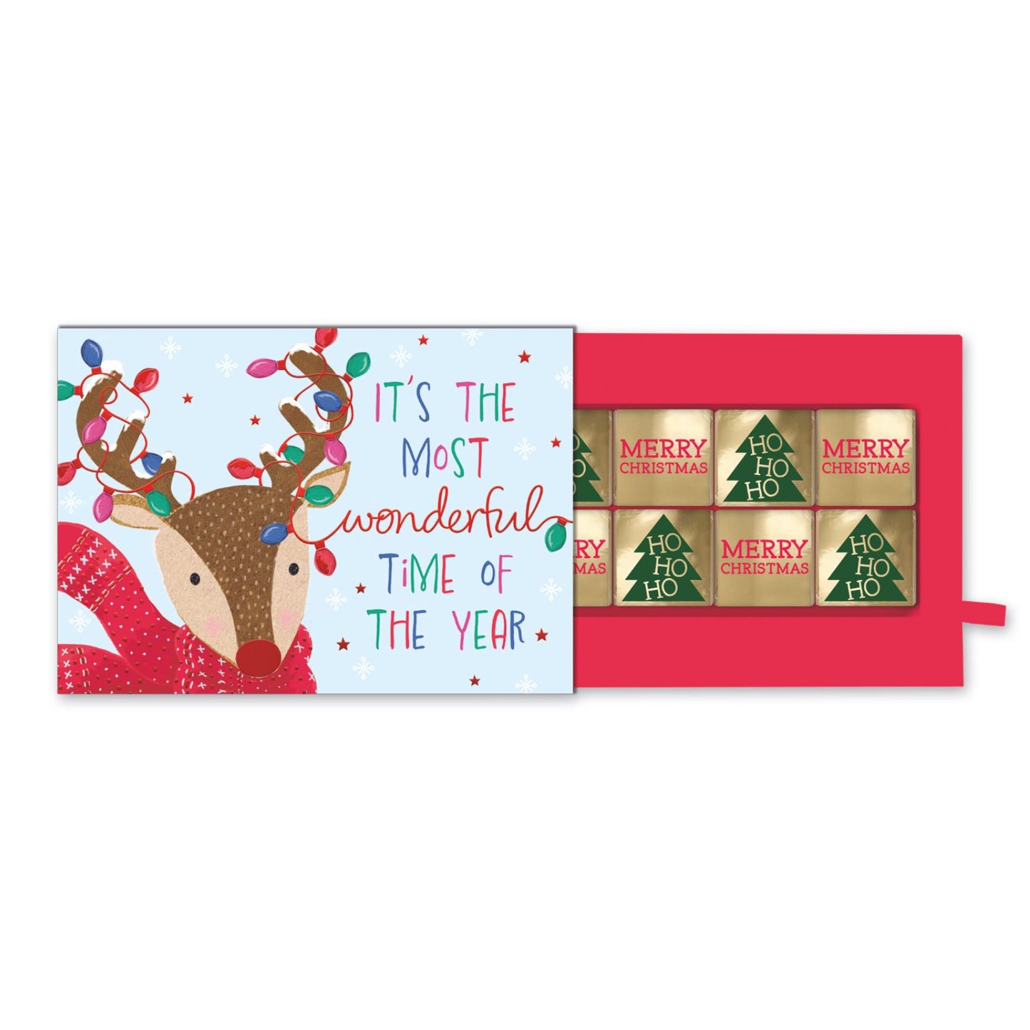 Christmas Pop Up Card With Chocolates 3D Reindeer Treat Tray Card & Gift