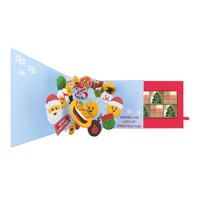 Christmas Pop Up Card With Chocolates 3D Emojis Treat Tray Card & Gift