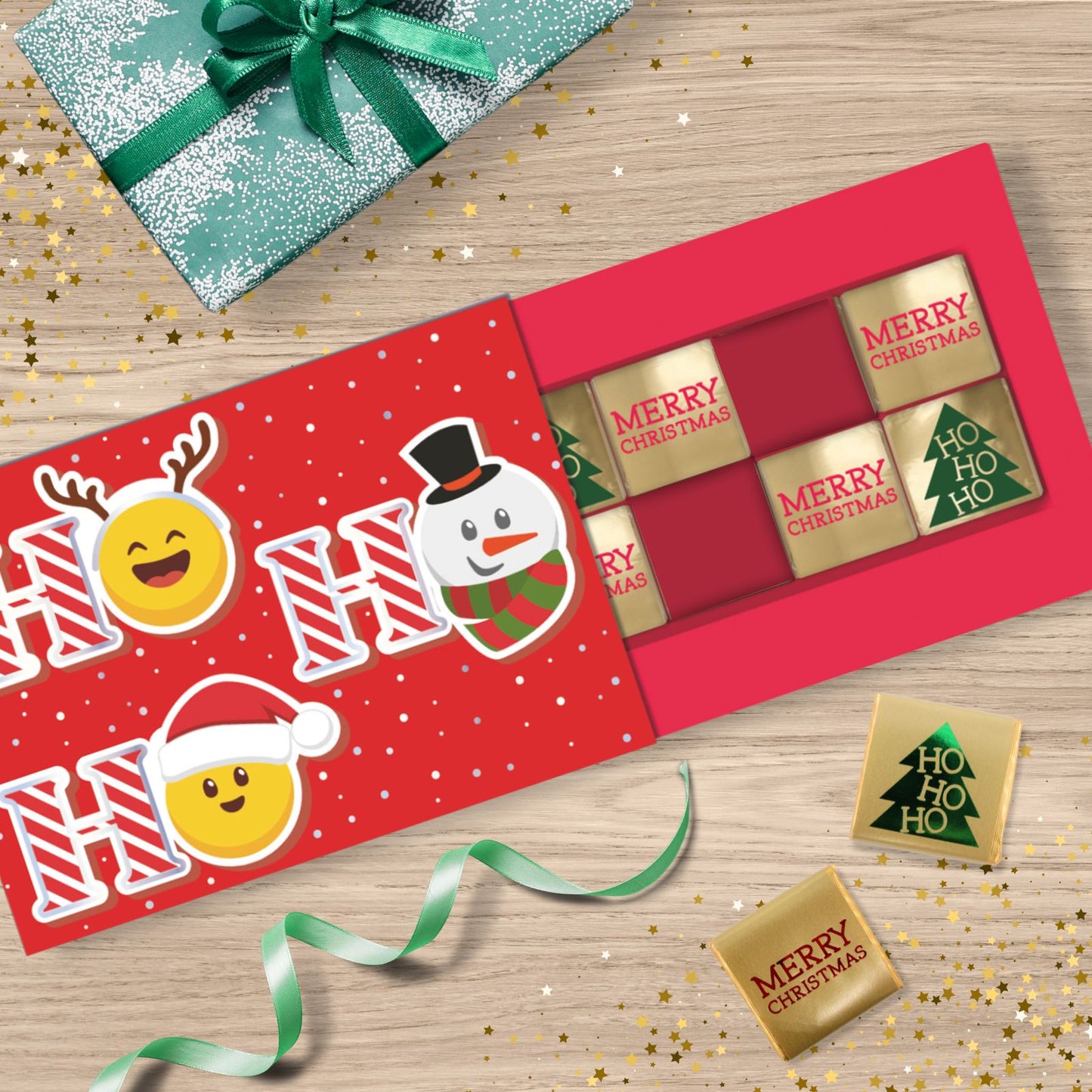 Christmas Pop Up Card With Chocolates 3D Emojis Treat Tray Card & Gift