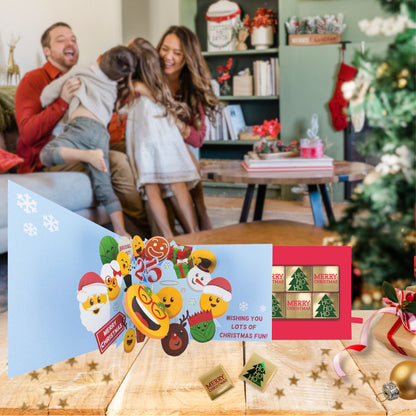 Christmas Pop Up Card With Chocolates 3D Emojis Treat Tray Card & Gift