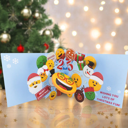 Christmas Pop Up Card With Chocolates 3D Emojis Treat Tray Card & Gift