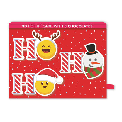 Christmas Pop Up Card With Chocolates 3D Emojis Treat Tray Card & Gift