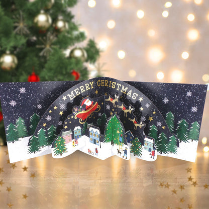 Christmas Pop Up Card With Chocolates 3D Santa Treat Tray Card & Gift