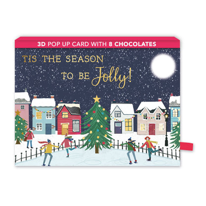 Christmas Pop Up Card With Chocolates 3D Santa Treat Tray Card & Gift