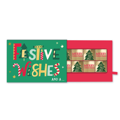 Christmas Pop Up Card With Chocolates 3D Festive Treat Tray Card & Gift