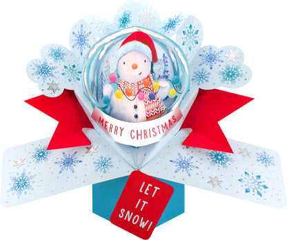 Magical Snowman Snowglobe Christmas Pop Up Greeting Card