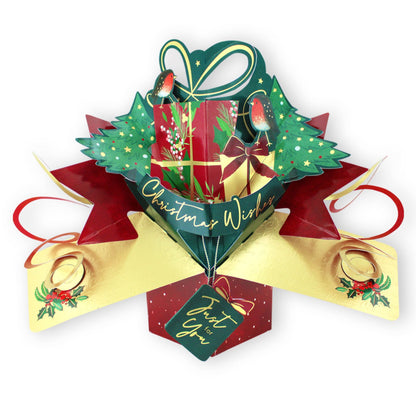 3D Pop Up Christmas Card Gift With Robins DesignGreeting Card Mailable Pop Ups