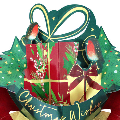 3D Pop Up Christmas Card Gift With Robins DesignGreeting Card Mailable Pop Ups
