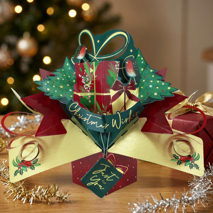 3D Pop Up Christmas Card Gift With Robins DesignGreeting Card Mailable Pop Ups