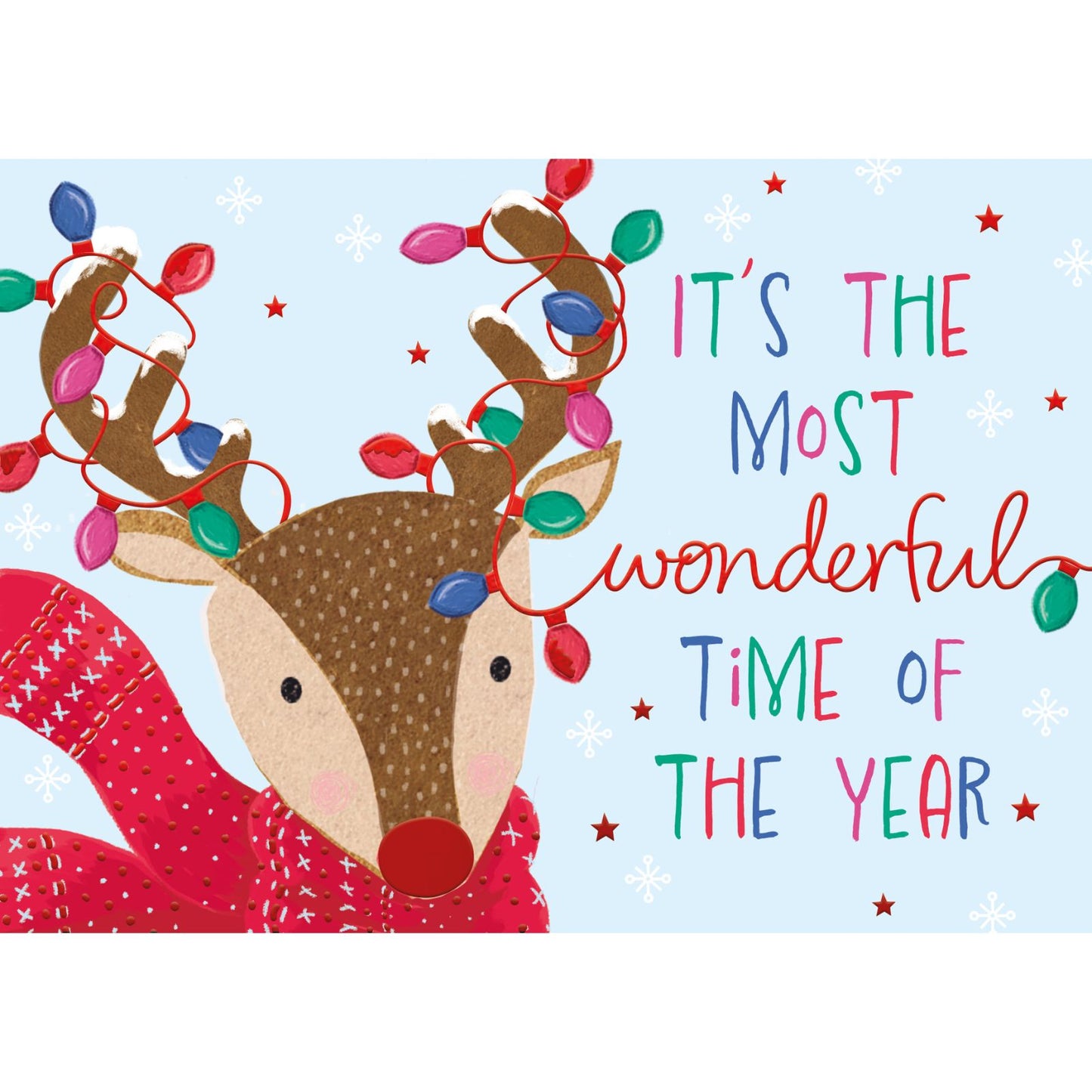 Pop Up Christmas Card Rudolf Reindeer Fun 3D Xmas Greeting Card