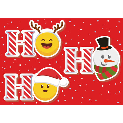Pop Up Christmas Card Festive Emoji's Ho Ho Ho Fun 3D Xmas Greeting Card