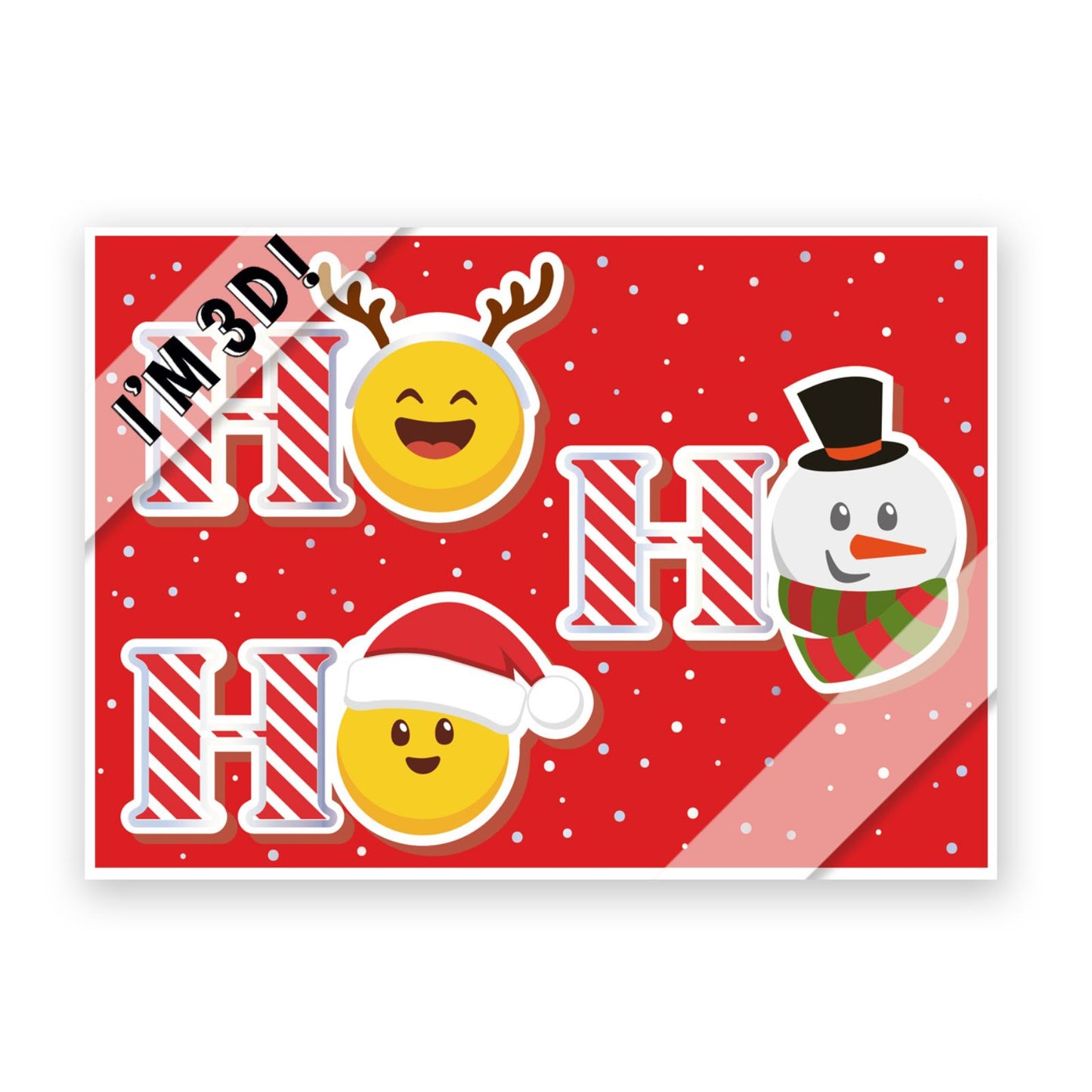 Pop Up Christmas Card Festive Emoji's Ho Ho Ho Fun 3D Xmas Greeting Card