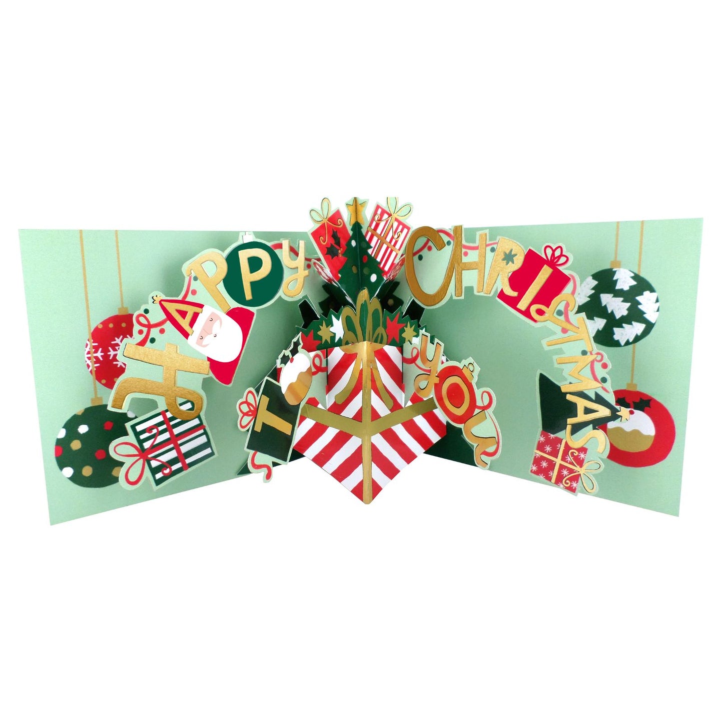 Pop Up Christmas Card Festive Wishes Fun 3D Xmas Greeting Card