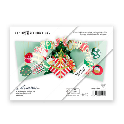 Pop Up Christmas Card Festive Wishes Fun 3D Xmas Greeting Card