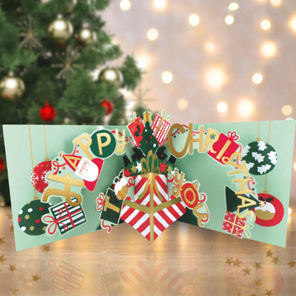 Pop Up Christmas Card Festive Wishes Fun 3D Xmas Greeting Card