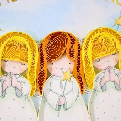 Christmas Quilling Cards Box of 4 Luxury Quilled Angel Handmade Xmas Cards