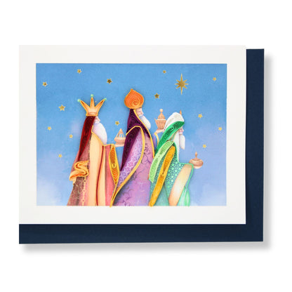 Christmas Quilling Cards Box of 4 Luxury Quilled Three Kings Handmade Xmas Cards