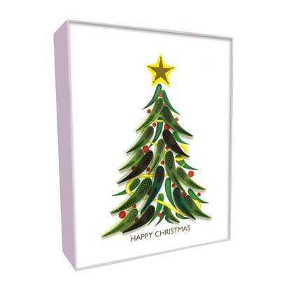 Christmas Quilling Cards Box of 4 Luxury Quilled Tree Handmade Xmas Cards