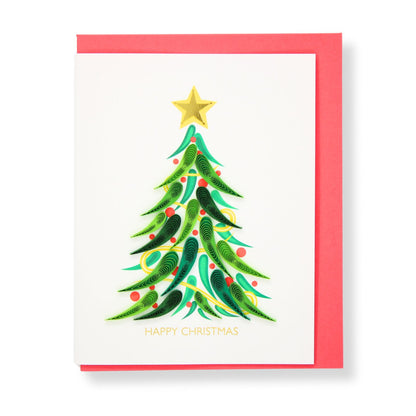 Christmas Quilling Cards Box of 4 Luxury Quilled Tree Handmade Xmas Cards