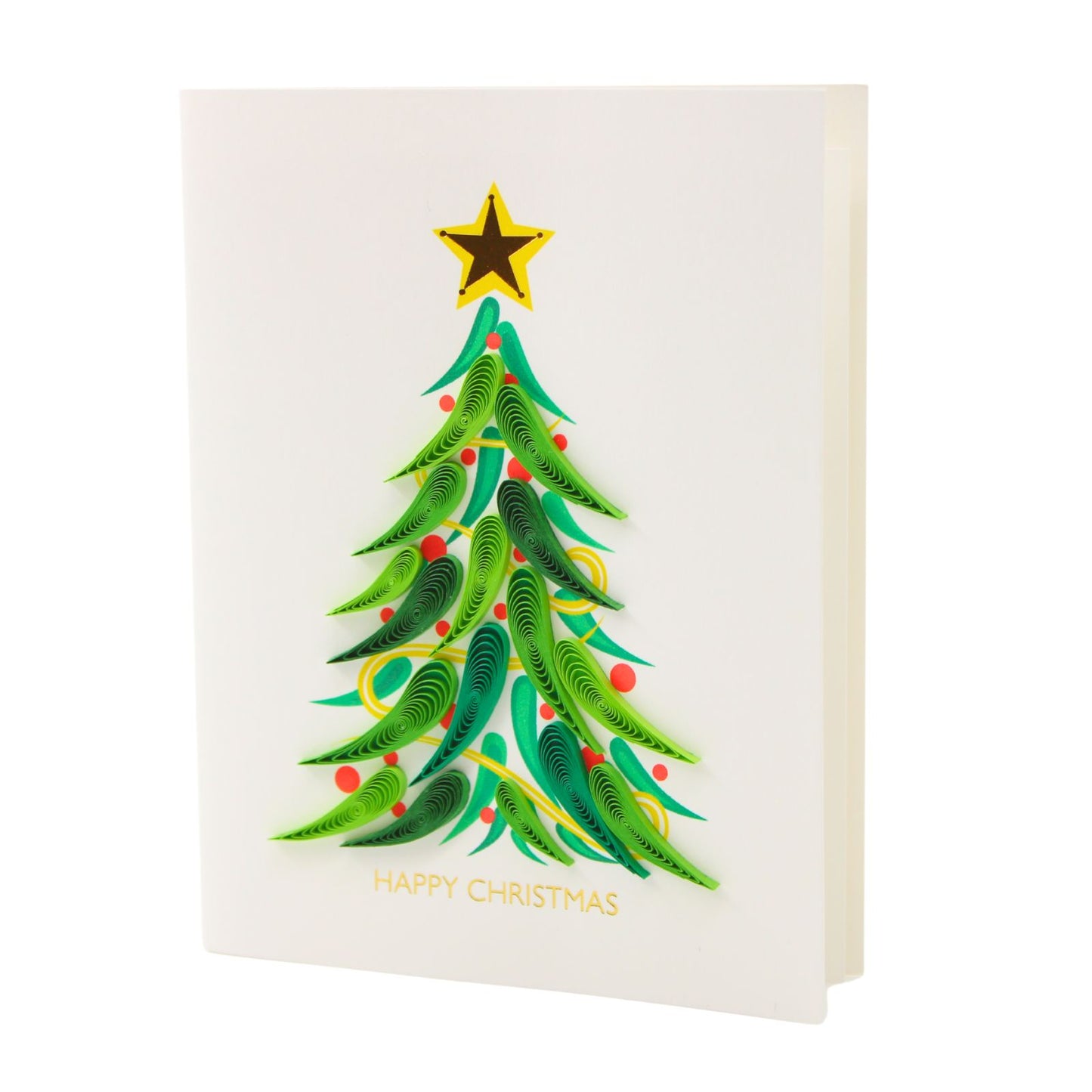 Christmas Quilling Cards Box of 4 Luxury Quilled Tree Handmade Xmas Cards