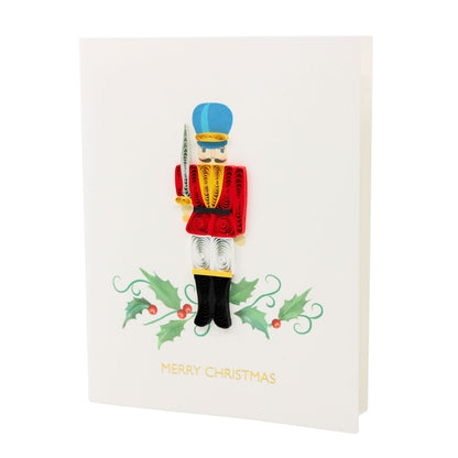 Christmas Quilling Cards Box of 4 Luxury Quilled Nutcracker Handmade Xmas Cards