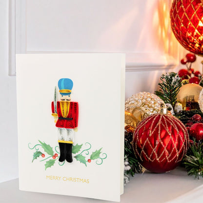 Christmas Quilling Cards Box of 4 Luxury Quilled Nutcracker Handmade Xmas Cards
