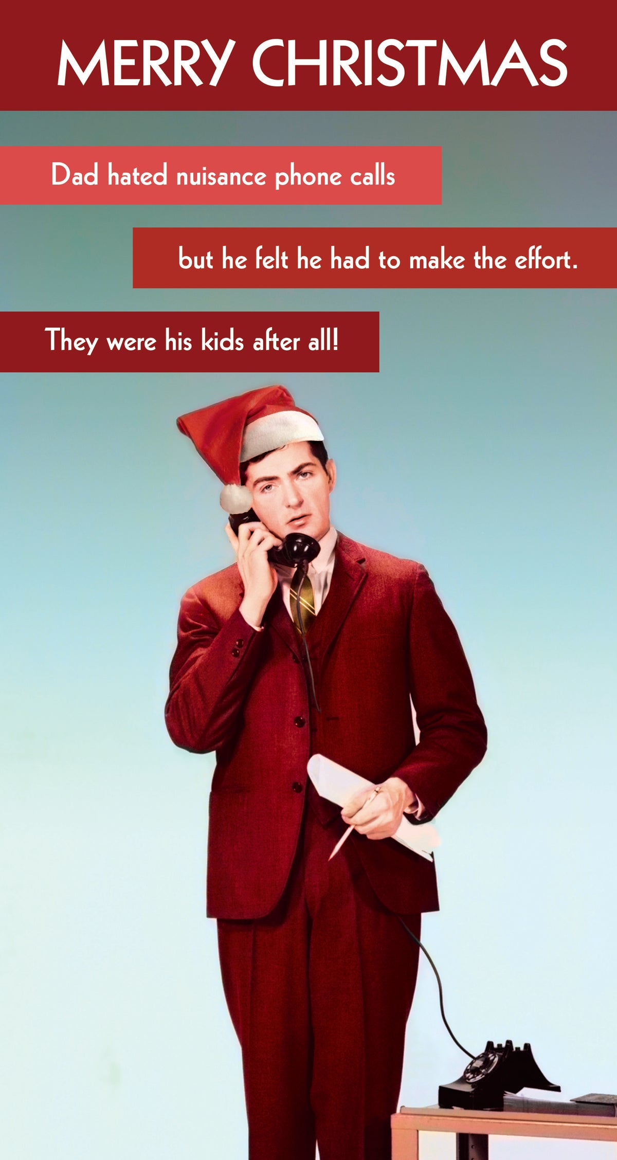 Quitting Hollywood Christmas Card Dad Making An Effort Funny Card