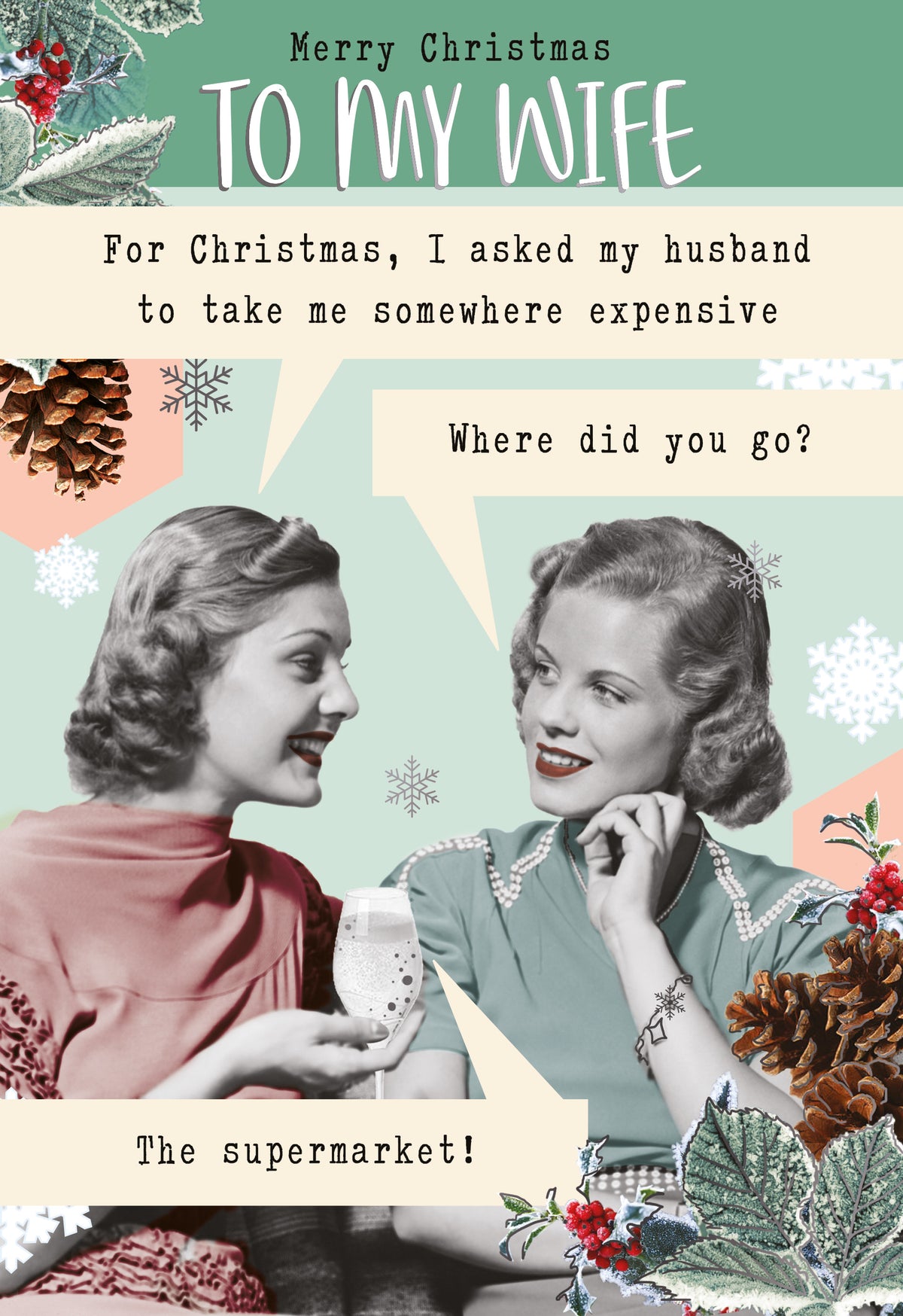 Quitting Hollywood Christmas Card Taking The Wife To The Supermarket Funny Card