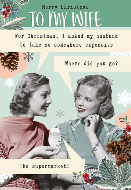 Quitting Hollywood Christmas Card Taking The Wife To The Supermarket Funny Card