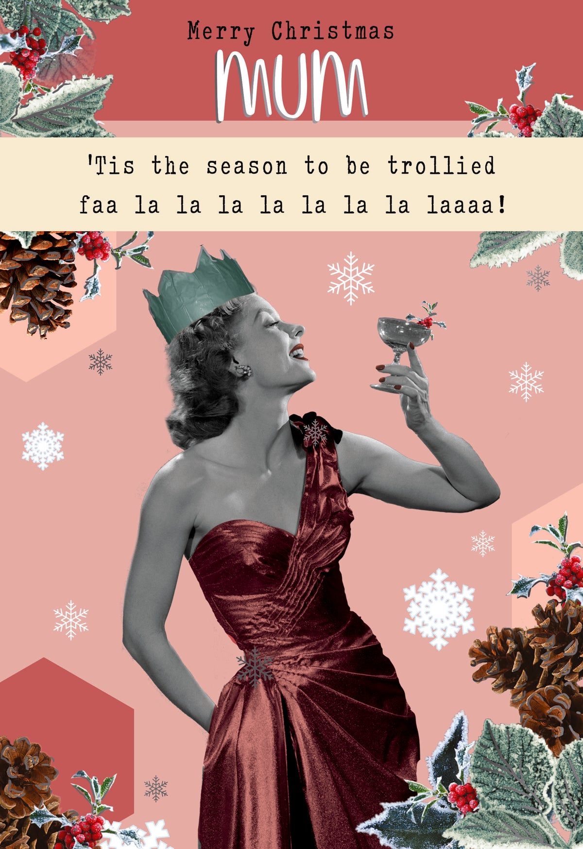 Quitting Hollywood Christmas Card Mum Season To Be Trollied Funny Card