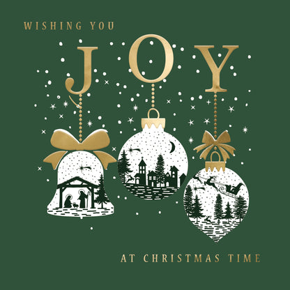 Box Of 8 Christmas Bauble Joy Hospice UK Charity Christmas Cards