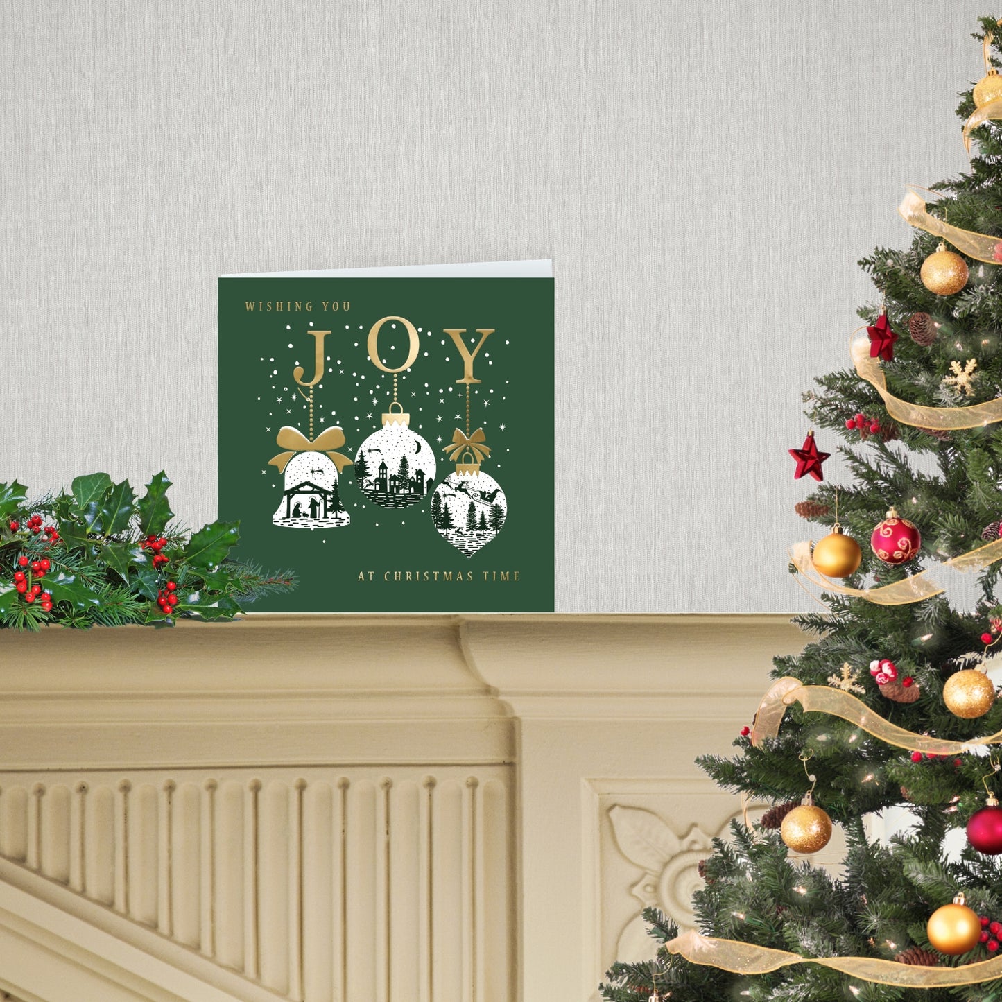 Box Of 8 Christmas Bauble Joy Hospice UK Charity Christmas Cards