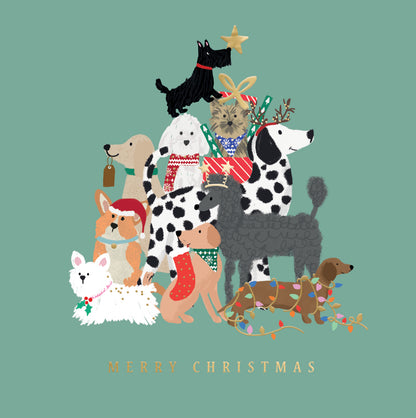 Box Of 8 Christmas Dogs Festive Pups Hospice UK Charity Christmas Cards