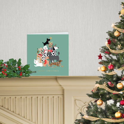 Box Of 8 Christmas Dogs Festive Pups Hospice UK Charity Christmas Cards