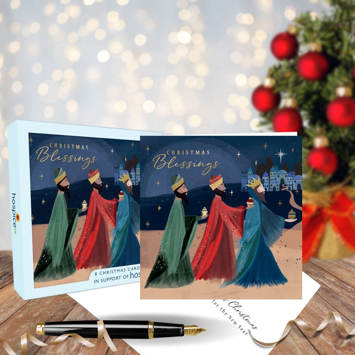 Box Of 8 Three Kings Religious Hospice UK Charity Christmas Cards