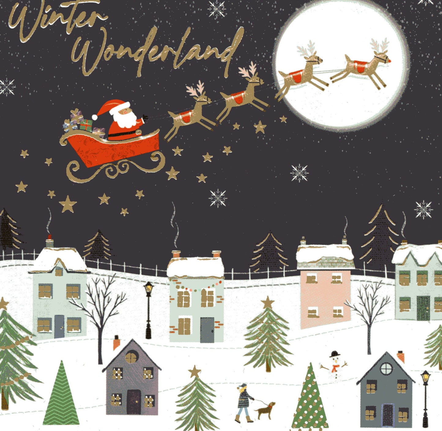 Box Of 8 Santa Sleigh Winter Wonderland Hospice UK Charity Christmas Cards