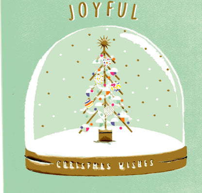 Box Of 8 Tree In Globe Joyful Wishes Hospice UK Charity Christmas Cards