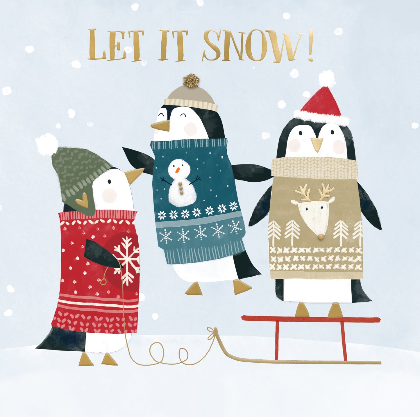 Box Of 8 Festive Penguin Winter Fun Hospice UK Charity Christmas Cards