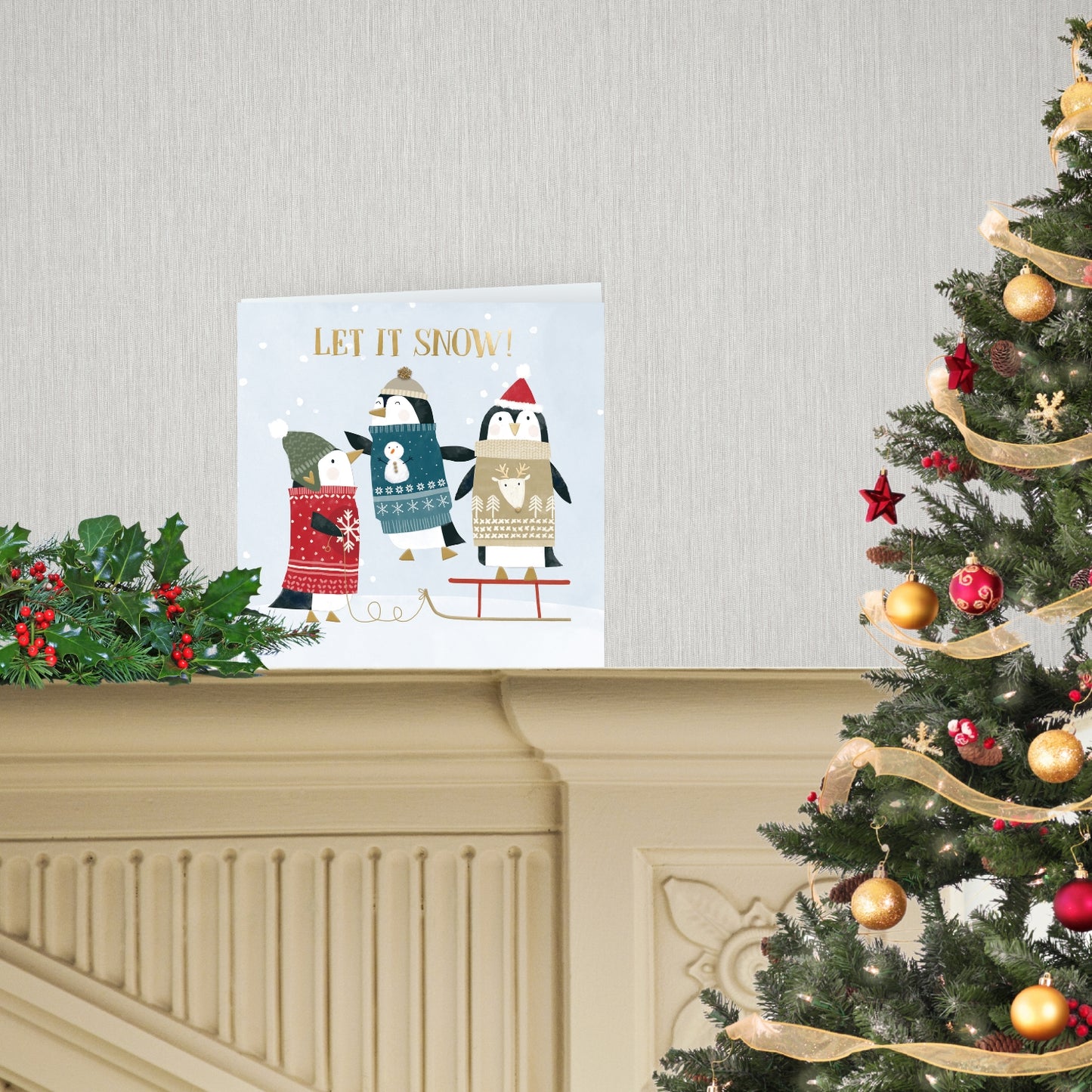 Box Of 8 Festive Penguin Winter Fun Hospice UK Charity Christmas Cards