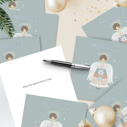 Hospice UK Charity Christmas Cards Box of 8 Angel Charitable Xmas Cards