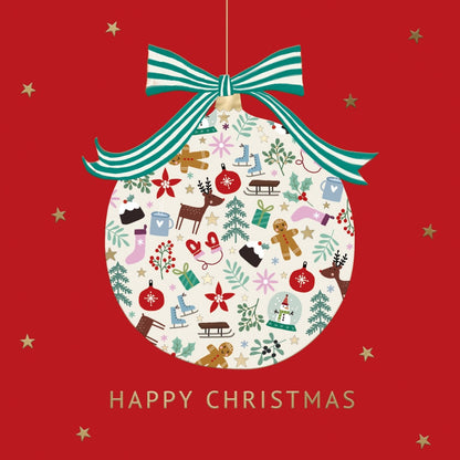 Hospice UK Charity Christmas Cards Box of 8 Bauble Charitable Xmas Cards