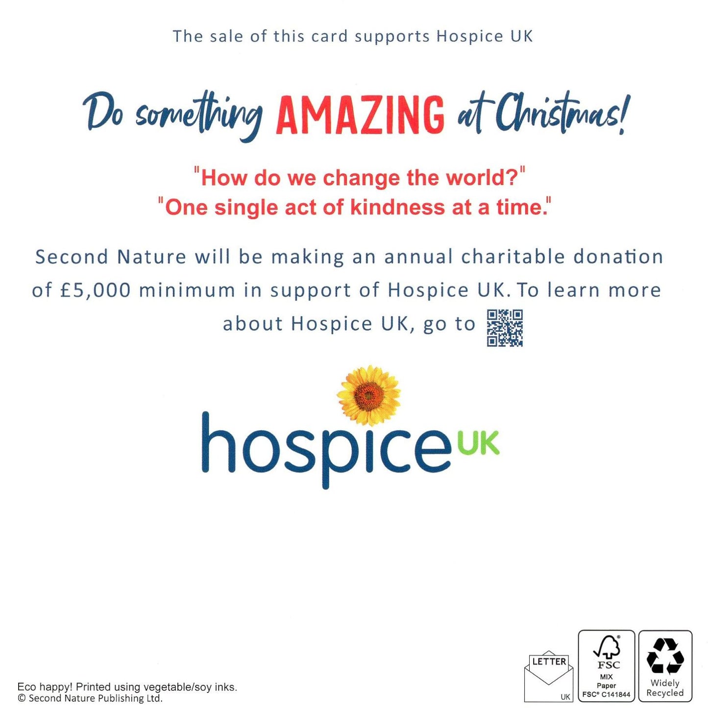Hospice UK Charity Christmas Cards Box of 8 Bauble Charitable Xmas Cards